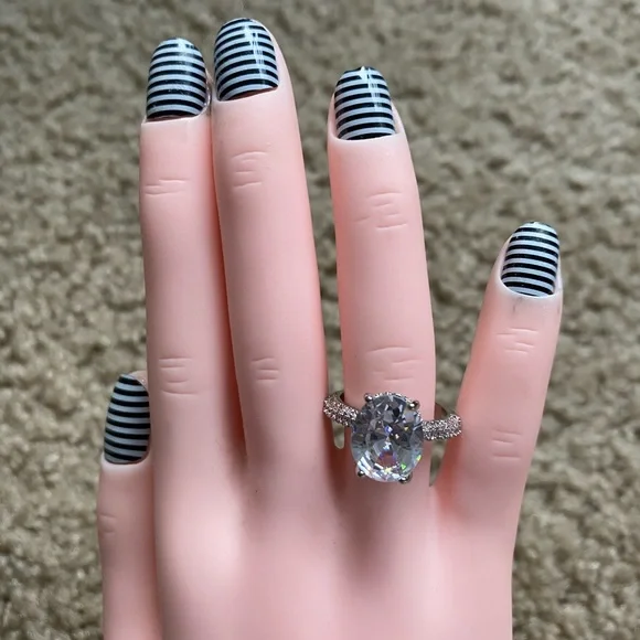 925 silver bank rock for prong wedding ring